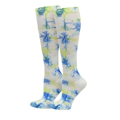 Tie Dye Premium Blue/Green Fashion Compression Sock