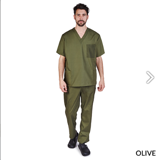 Unisex Cargo Solid V-Neck Scrub Set