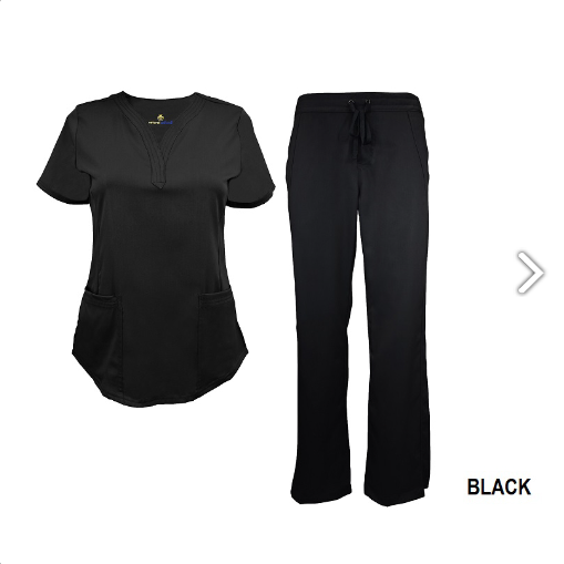Women's Soft Stretch Drop-Neck Scrub Set