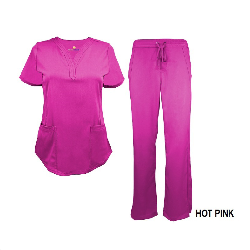Women's Soft Stretch Drop-Neck Scrub Set