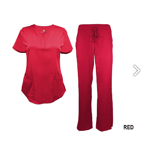 Women's Soft Stretch Drop-Neck Scrub Set