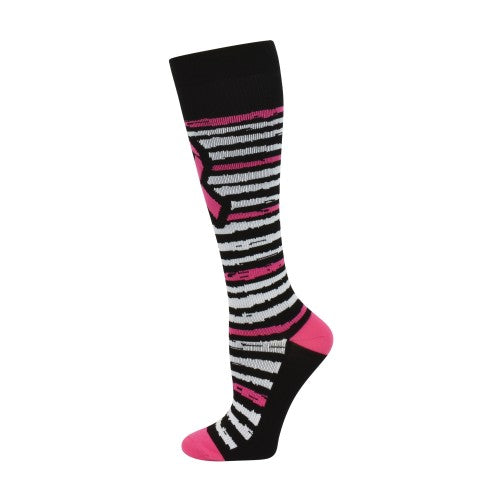 Pro Cure™Pink Ribbon Stripe Fashion Compression Sock - XL